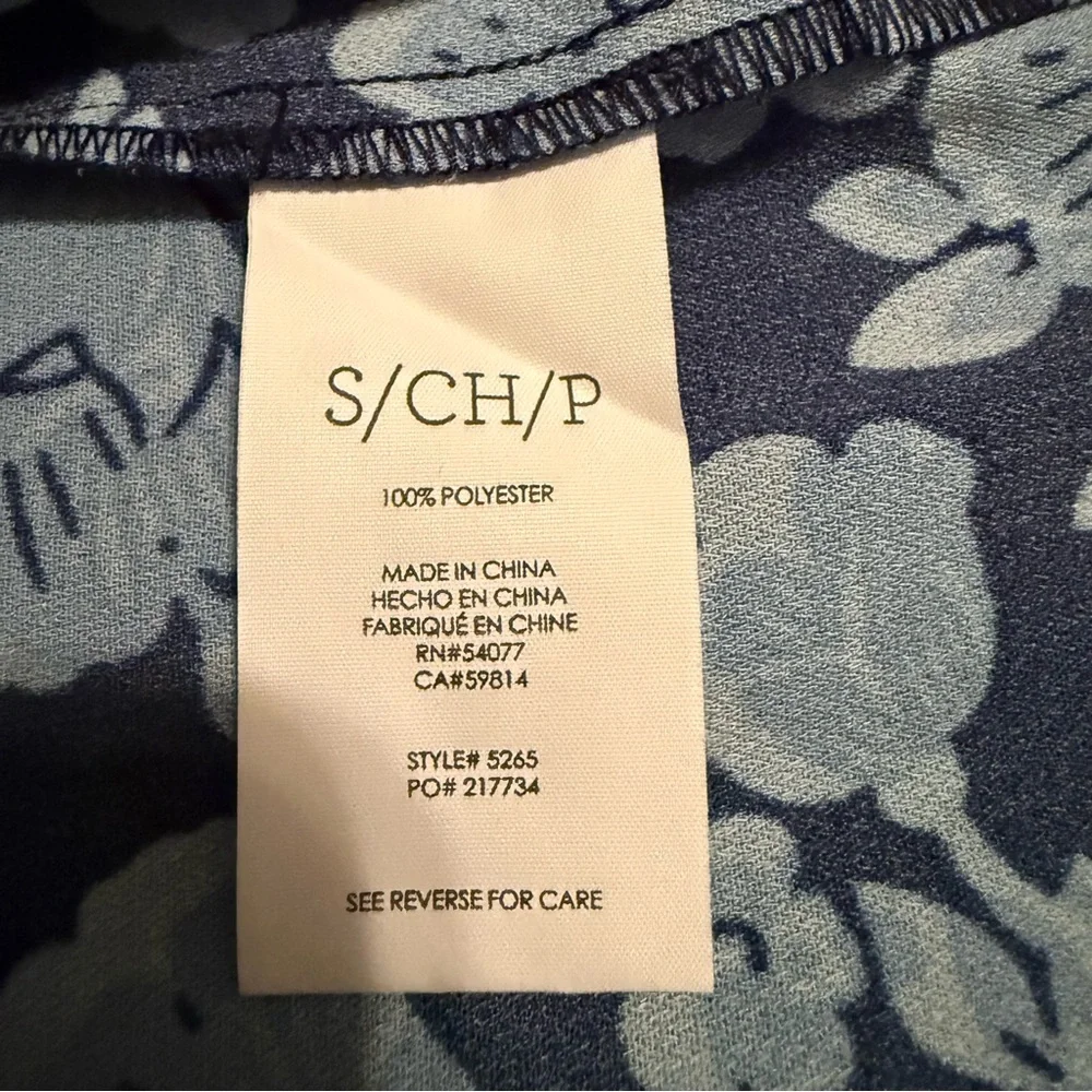 CAbi Java Dress indigo Floral cap sleeves blue and black small - Picture 11 of 12